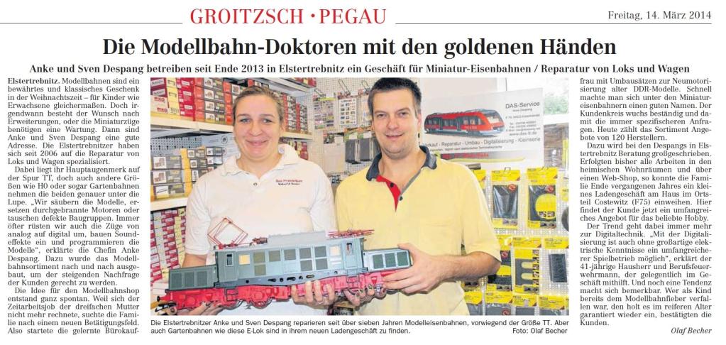 Zeitungsartikel vom 14.März 2014